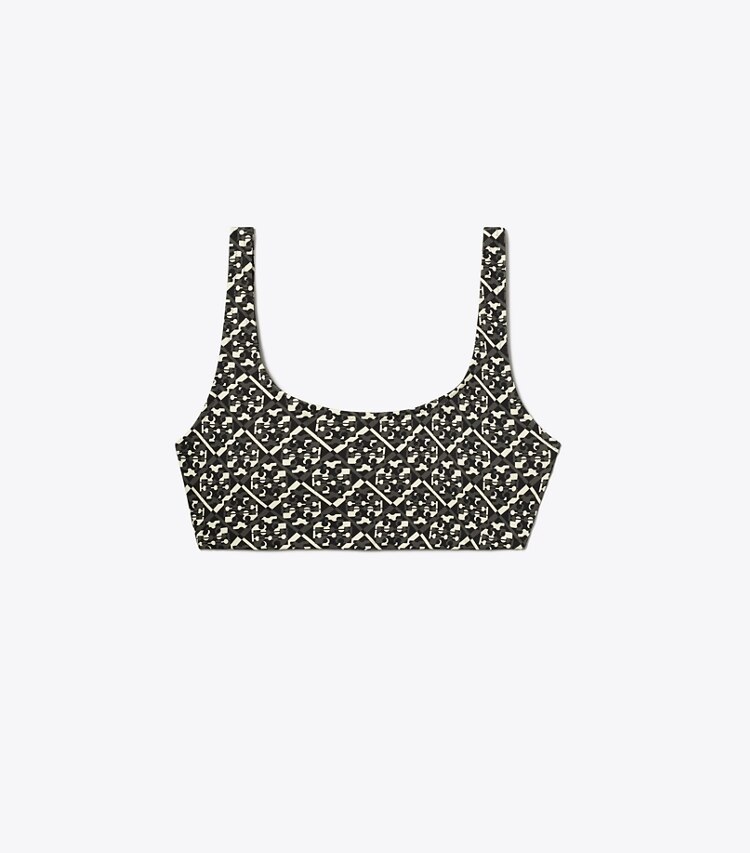 Tory Sport designer reggiseni sportivi Reggiseno con stampa e schiena scoperta in Mini Prismatic T Monogram front