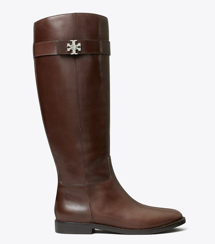 Tory Burch designer kniestiefel Reitstiefel mit Drehverschluss in DARK BROWN side
