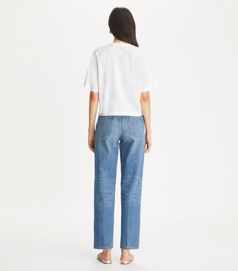 Tory Burch designer tops Relaxed Logo T-Shirt in White front