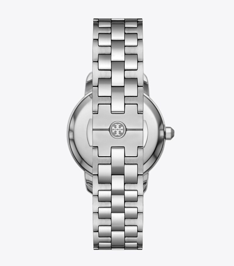 Tory Burch diseñador relojes con correa Reloj con monograma de T en BLUE/SILVER parte trasera