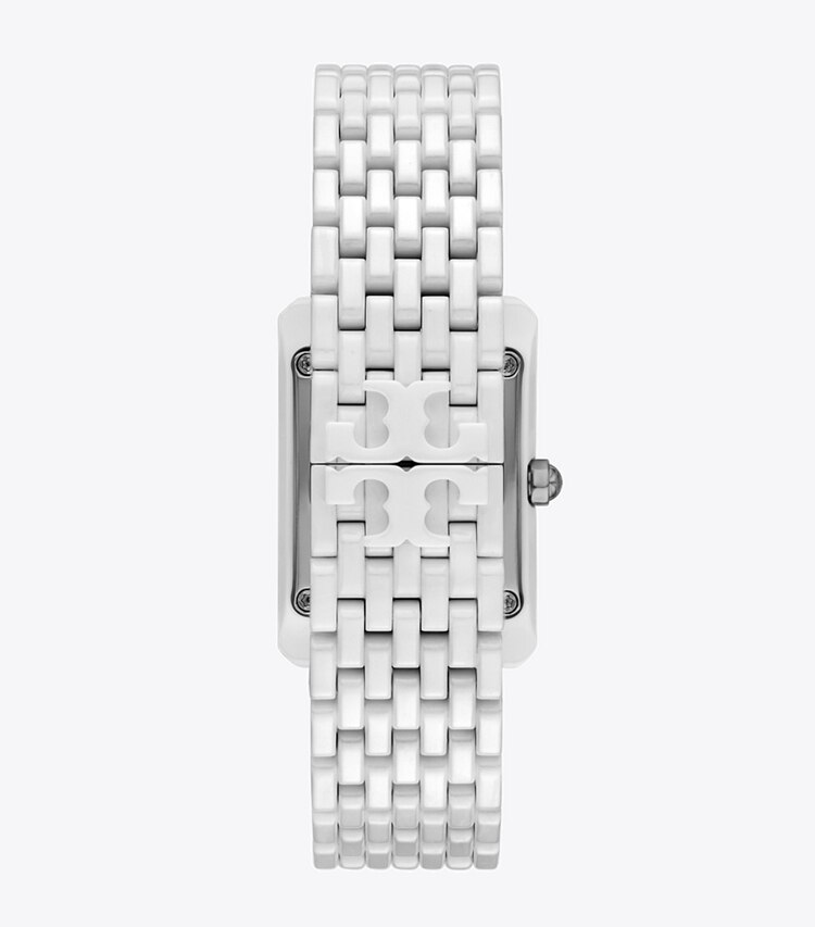 Tory Burch diseñador relojes con correa Reloj Eleanor de cerámica en WHITE CERAMIC parte trasera