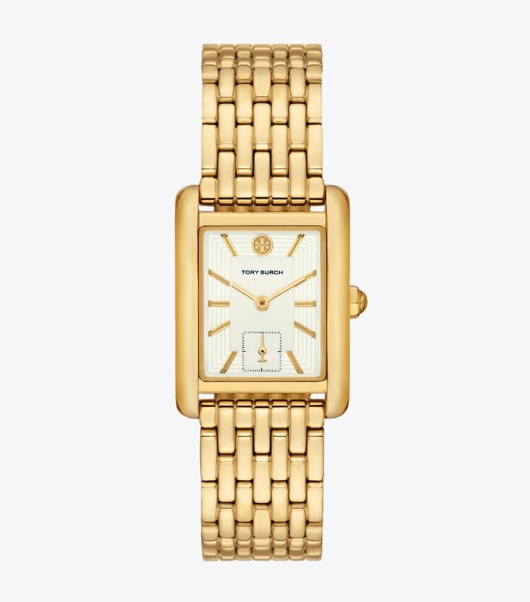 Tory Burch diseñador relojes con correa Reloj Eleanor en IVORY/GOLD frente