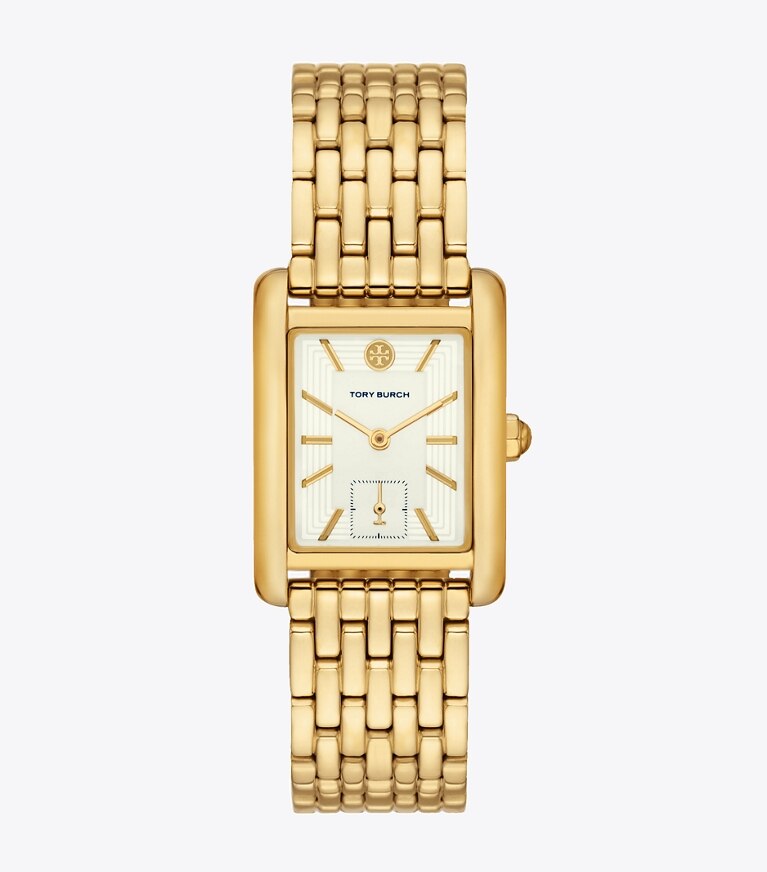 Tory Burch diseñador relojes con correa Reloj Eleanor en IVORY/GOLD frente