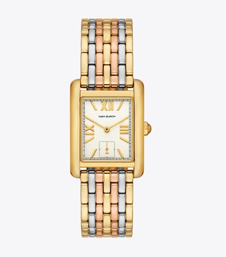 Tory Burch diseñador relojes con correa Reloj Eleanor en IVORY/MULTI-TONE frente