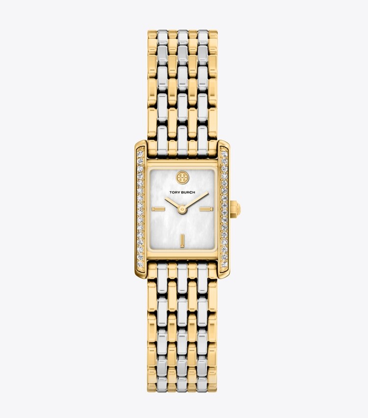 Tory Burch diseñador relojes con correa Reloj Eleanor pequeño en MOP/STONES/TWO-TONE frente