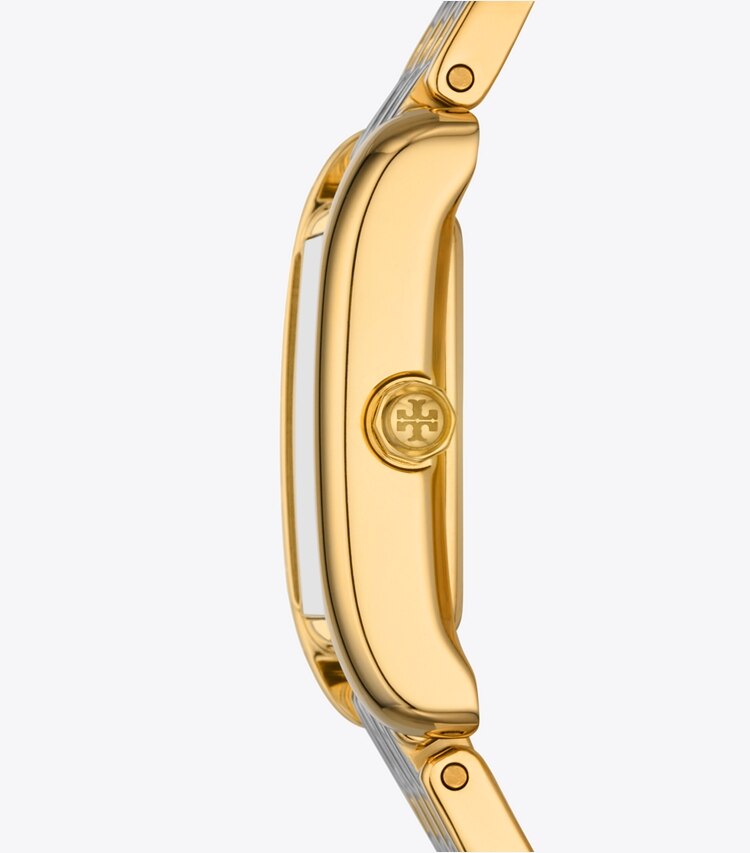 Tory Burch diseñador relojes con correa Reloj Eleanor pequeño en IVORY / TWO-TONE lateral