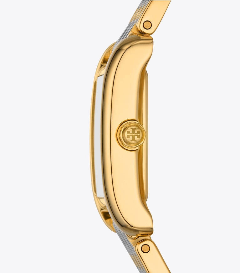 Tory Burch diseñador relojes con correa Reloj Eleanor pequeño en IVORY / TWO-TONE lateral