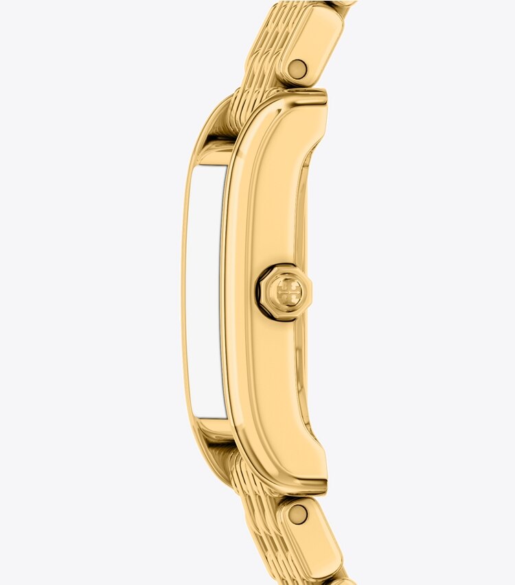 Tory Burch diseñador relojes con correa Reloj Eleanor pequeño en NAVY/GOLD lateral