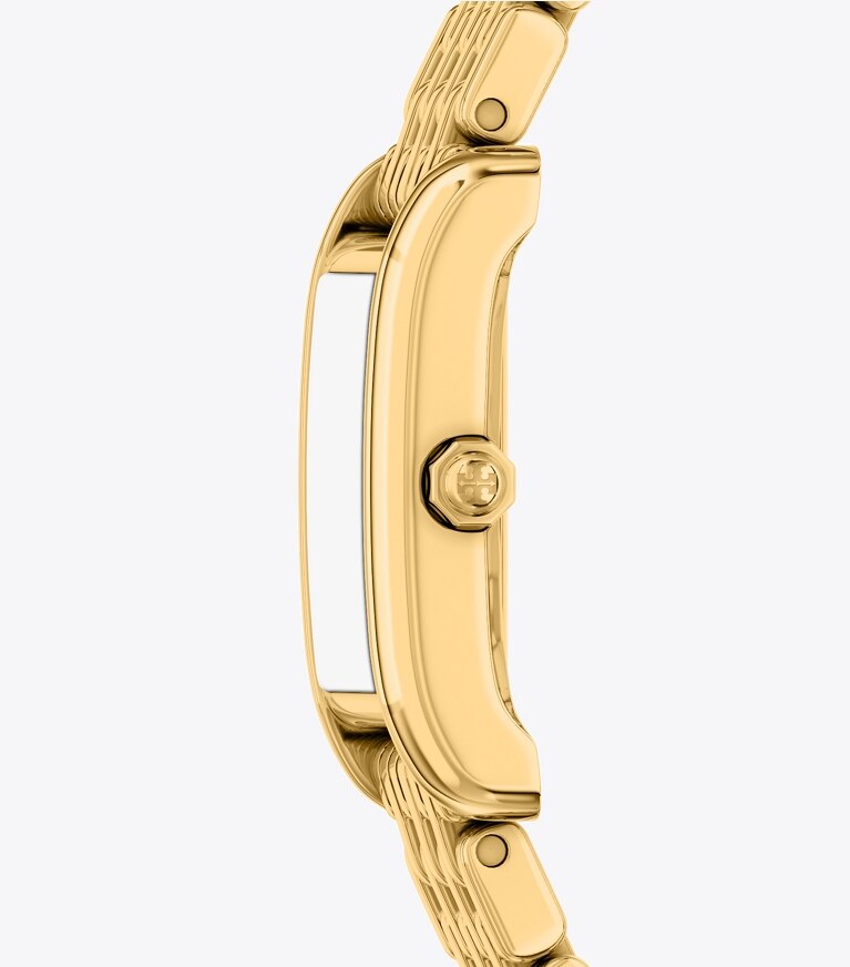 Tory Burch diseñador relojes con correa Reloj Eleanor pequeño en NAVY/GOLD lateral