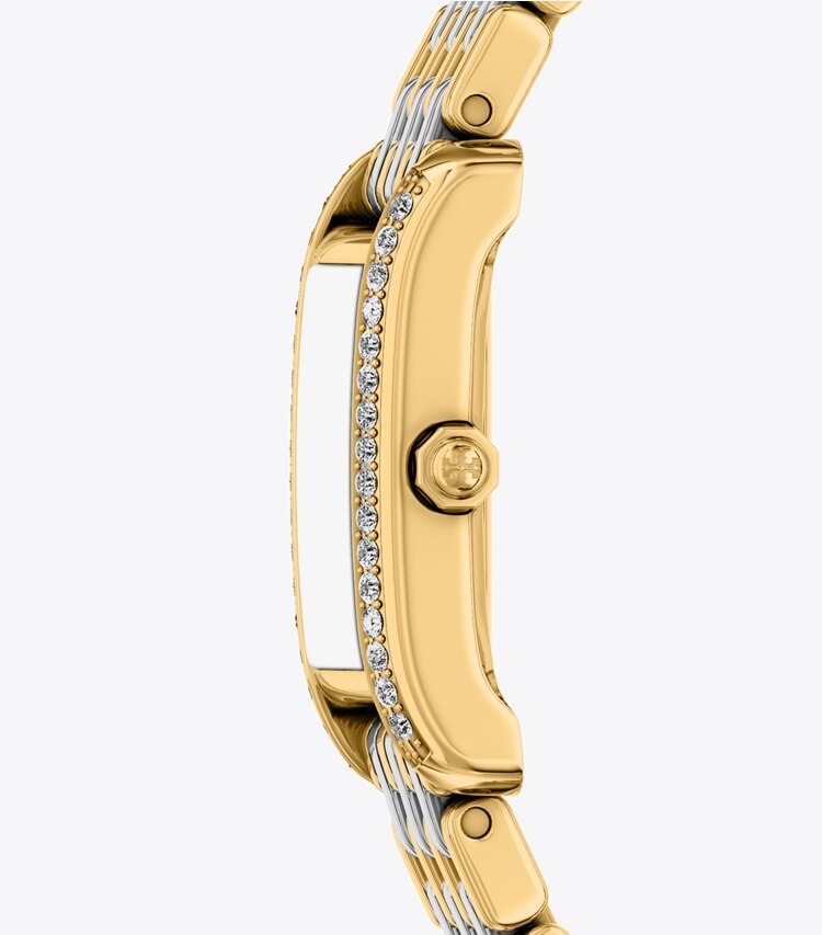 Tory Burch diseñador relojes con correa Reloj Eleanor pequeño en MOP/STONES/TWO-TONE lateral