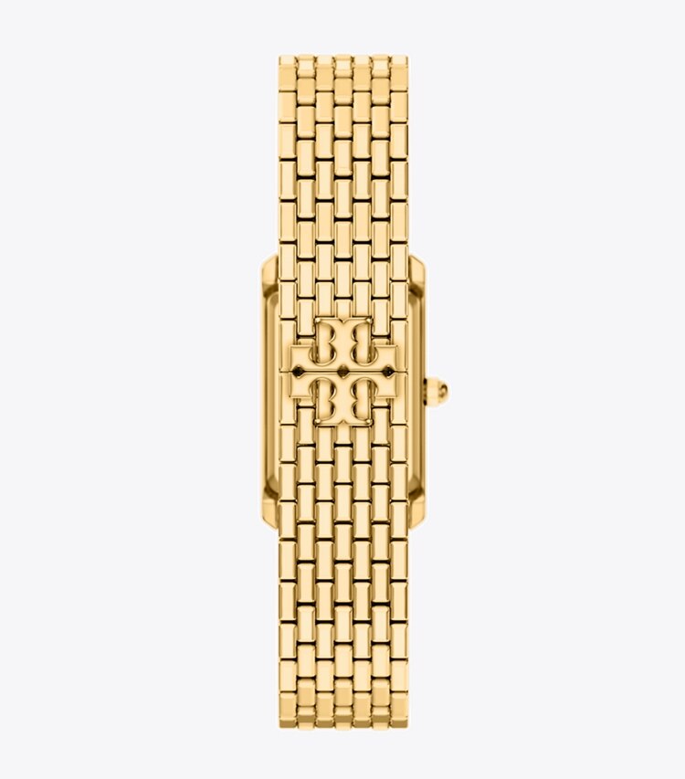 Tory Burch diseñador relojes con correa Reloj Eleanor Slim en MOP/GOLD/PAVE parte trasera