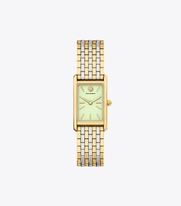 Tory Burch diseñador relojes con correa Reloj Eleanor Slim en MINT GREEN/TWO-TONE frontal