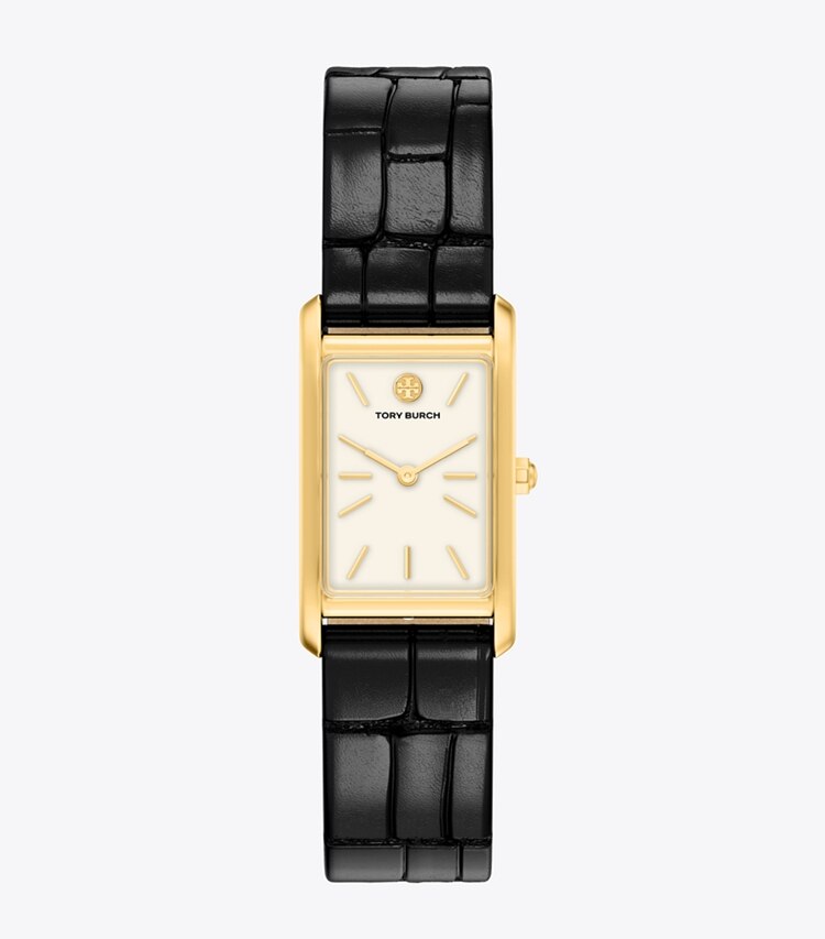 Tory Burch diseñador relojes con correa Reloj fino Eleanor en IVORY/GOLD/BLACK frente