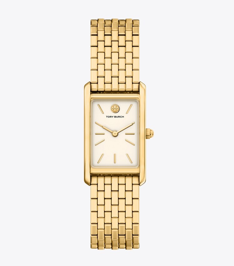 Tory Burch diseñador relojes con correa Reloj fino Eleanor en IVORY/GOLD frente