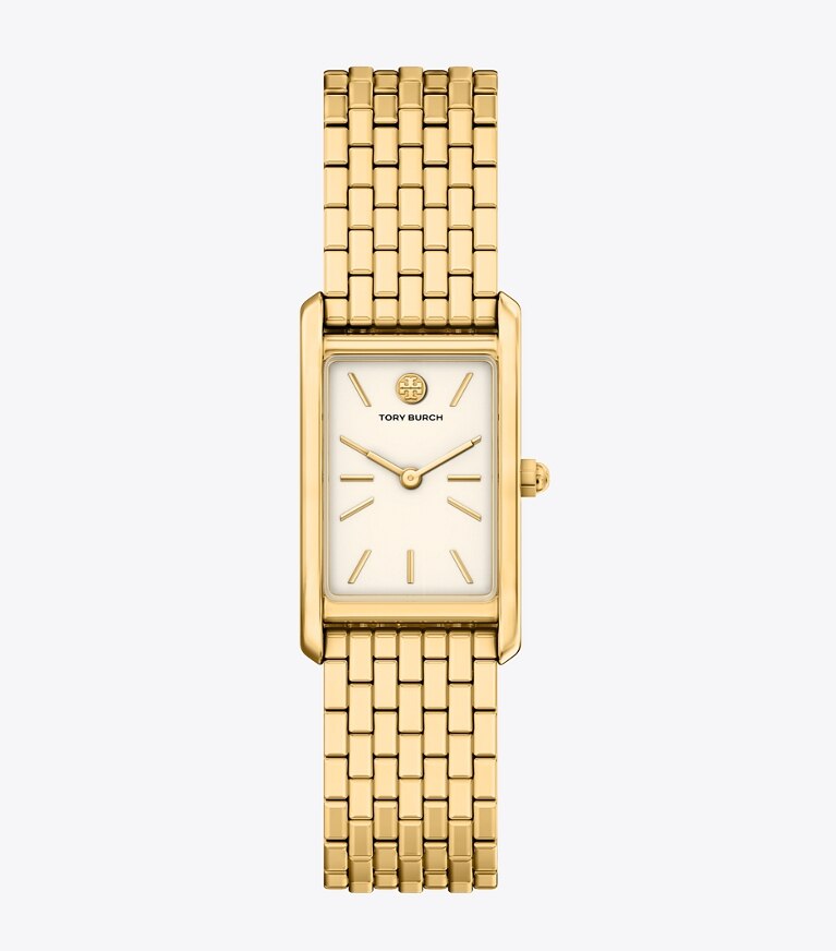 Tory Burch diseñador relojes con correa Reloj fino Eleanor en IVORY/GOLD frente