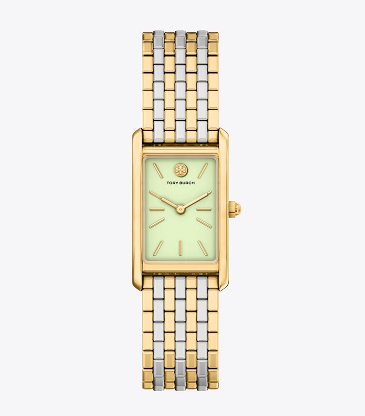 Tory Burch diseñador relojes con correa Reloj fino Eleanor en MINT GREEN/TWO-TONE frente