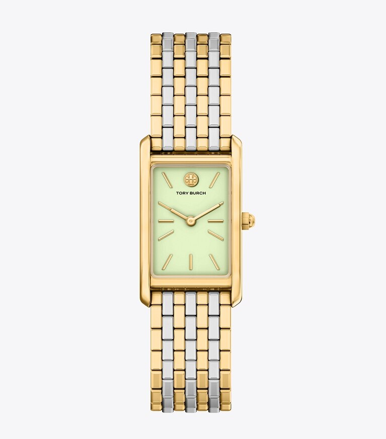 Tory Burch diseñador relojes con correa Reloj fino Eleanor en MINT GREEN/TWO-TONE frente