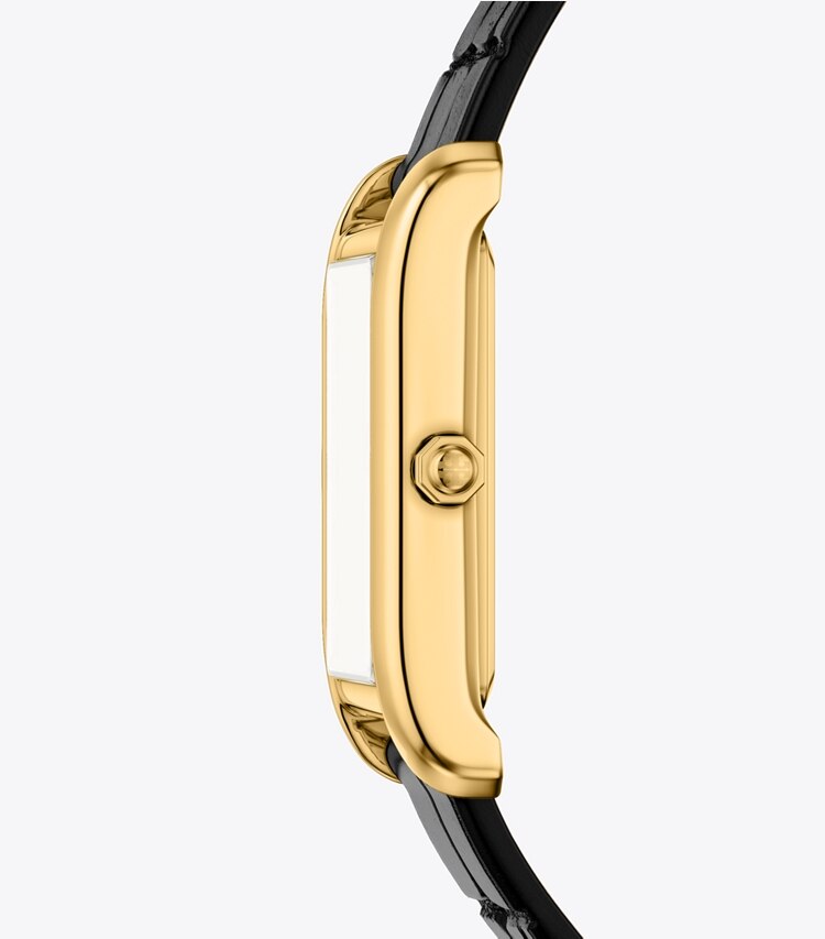 Tory Burch diseñador relojes con correa Reloj fino Eleanor en IVORY/GOLD/BLACK lateral