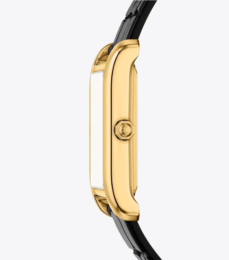 Tory Burch diseñador relojes con correa Reloj fino Eleanor en IVORY/GOLD/BLACK lateral