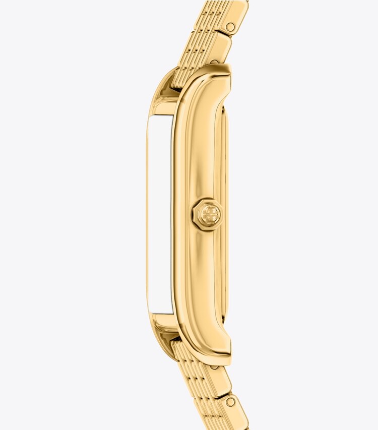 Tory Burch diseñador relojes con correa Reloj fino Eleanor en IVORY/GOLD lateral