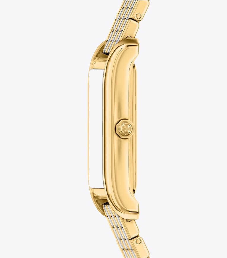 Tory Burch diseñador relojes con correa Reloj fino Eleanor en MINT GREEN/TWO-TONE lateral