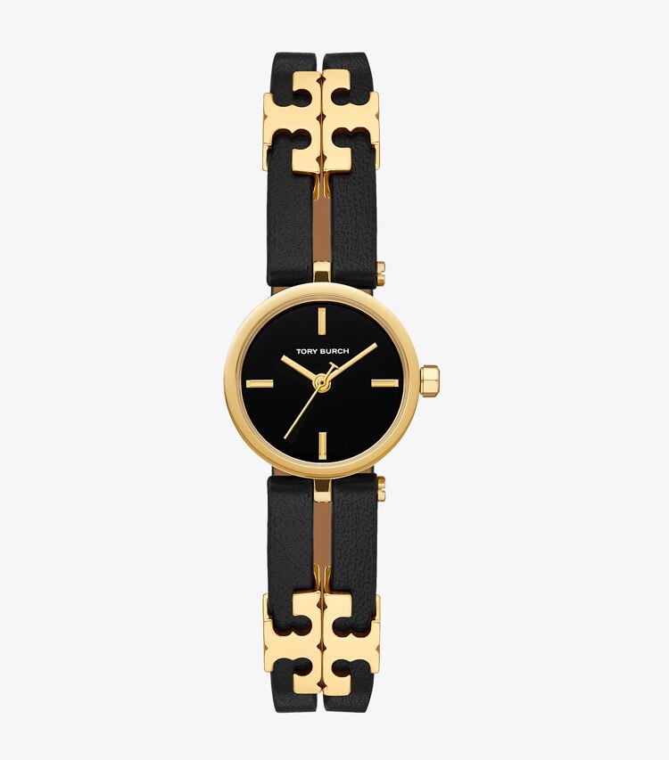 Tory Burch diseñador relojes con correa Reloj Kira, negro/dorado, 22 x 28 mm en BLACK/GOLD frontal