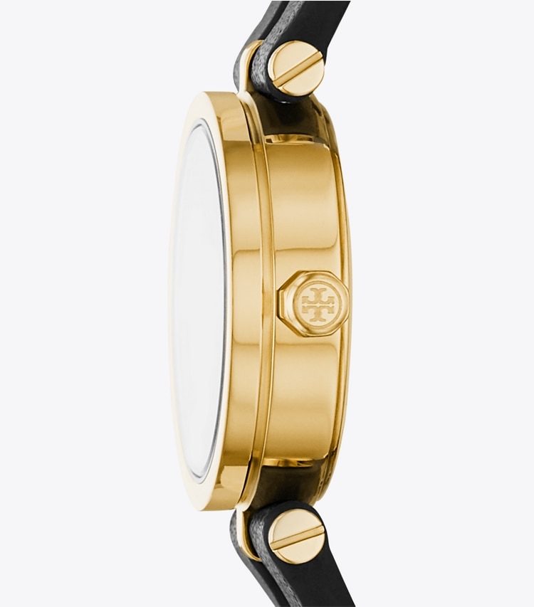 Tory Burch diseñador relojes con correa Reloj Kira, negro/dorado, 22 x 28 mm en BLACK/GOLD lateral