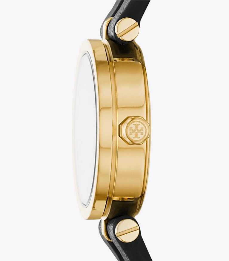 Tory Burch diseñador relojes con correa Reloj Kira, negro/dorado, 22 x 28 mm en BLACK/GOLD lateral
