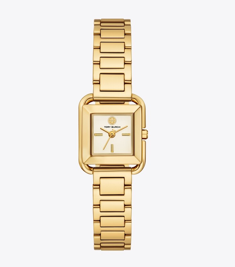 Tory Burch diseñador relojes con correa Reloj Kira pequeño en IVORY/GOLD frente
