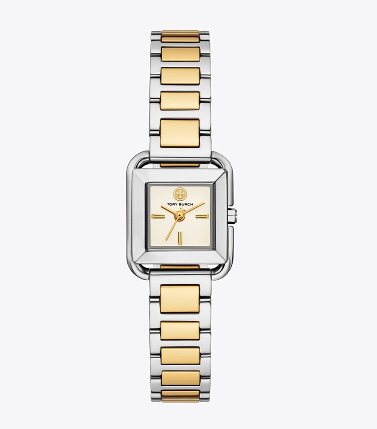 Tory Burch diseñador relojes con correa Reloj Kira pequeño en IVORY/TWO-TONE frente