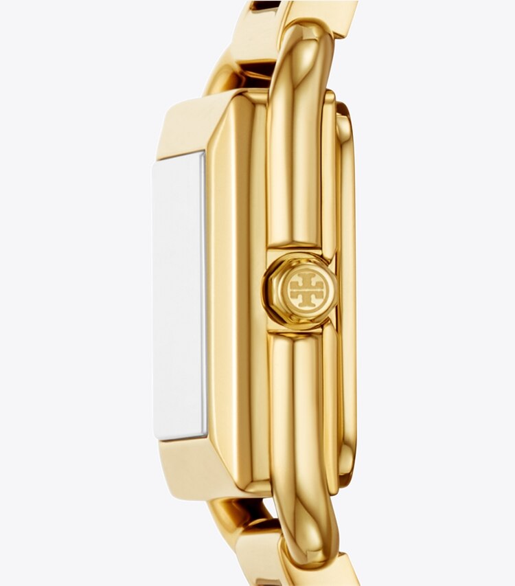 Tory Burch diseñador relojes con correa Reloj Kira pequeño en IVORY/GOLD lateral