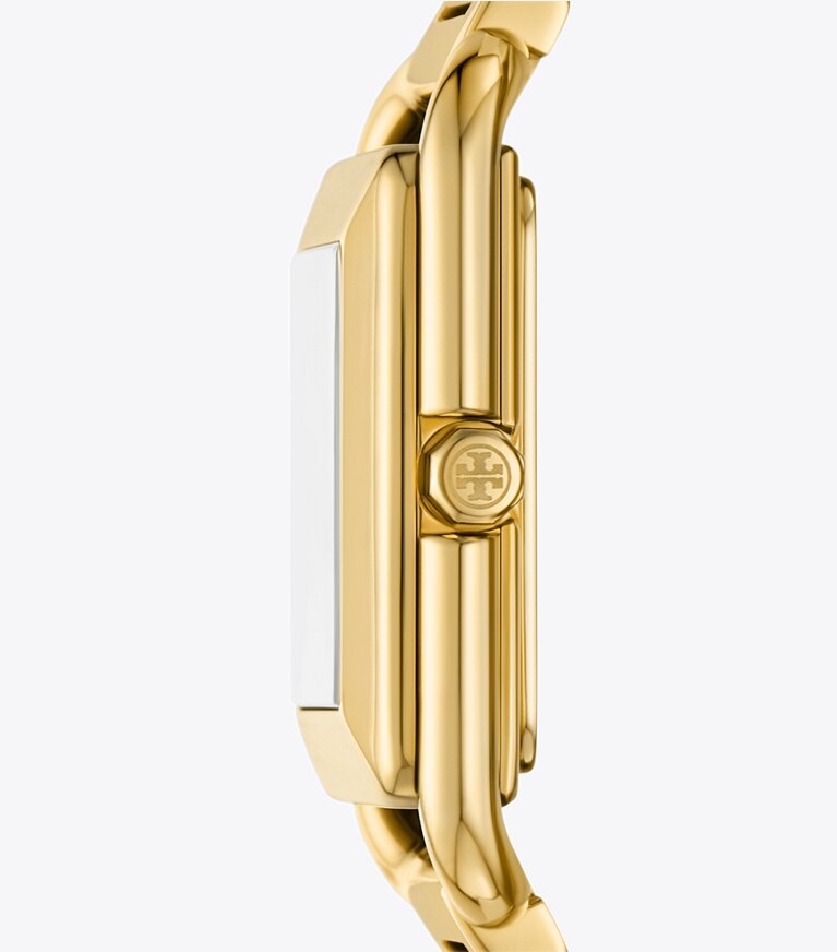 Tory Burch diseñador relojes con correa Reloj Kira en IVORY/GOLD lateral