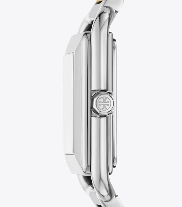 Tory Burch diseñador relojes con correa Reloj Kira en IVORY/TWO-TONE lateral