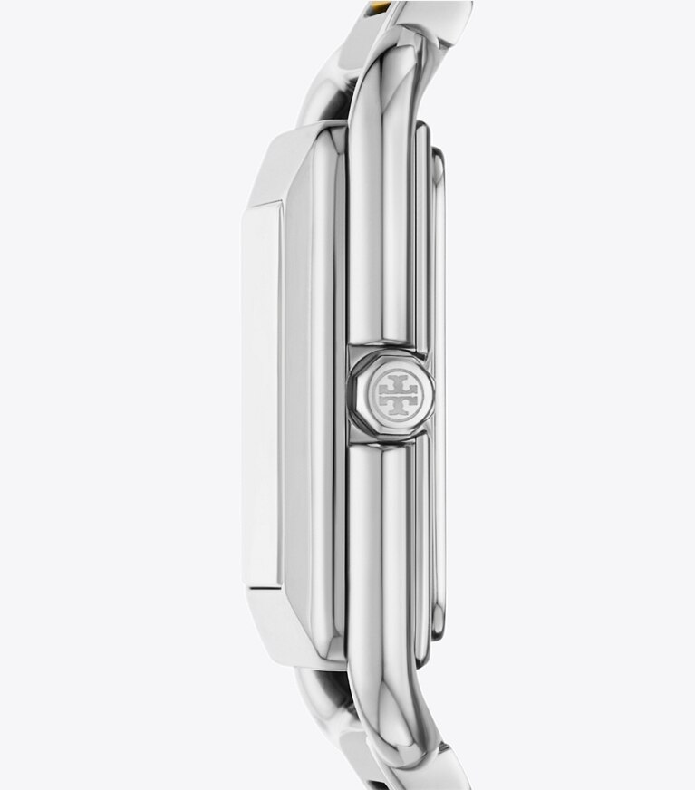 Tory Burch diseñador relojes con correa Reloj Kira en IVORY/TWO-TONE lateral