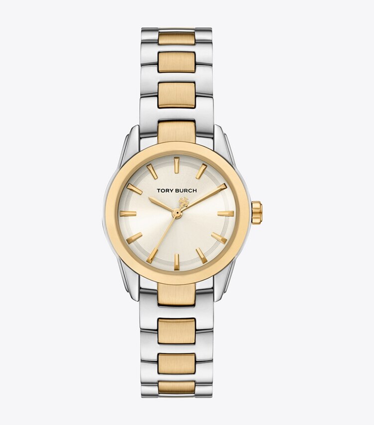 Tory Burch diseñador relojes con correa Reloj Miller pequeño en IVORY/TWO-TONE frente