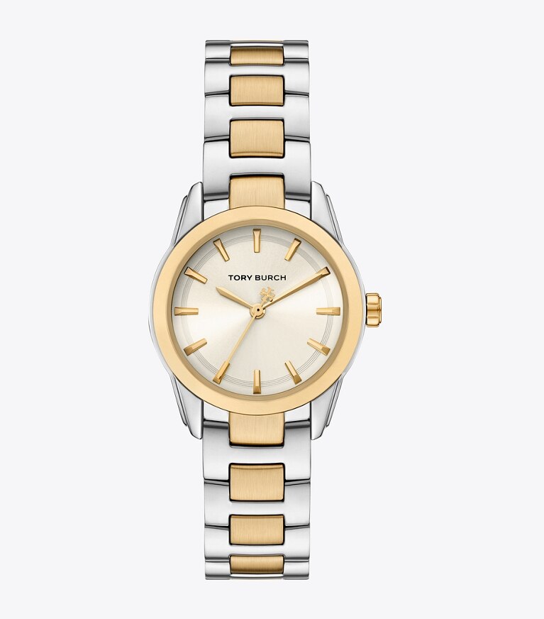 Tory Burch diseñador relojes con correa Reloj Miller pequeño en IVORY/TWO-TONE frente