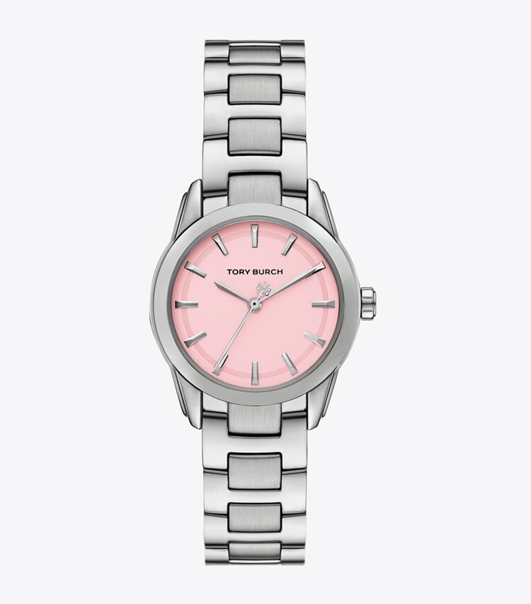 Tory Burch diseñador relojes con correa Reloj Miller pequeño en LIGHT PINK/SILVER frente
