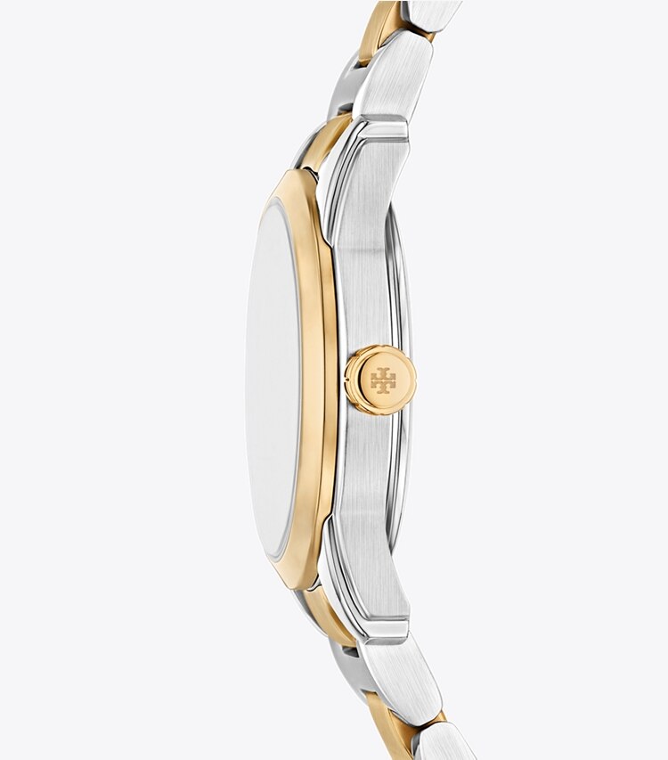 Tory Burch diseñador relojes con correa Reloj Miller pequeño en IVORY/TWO-TONE lateral