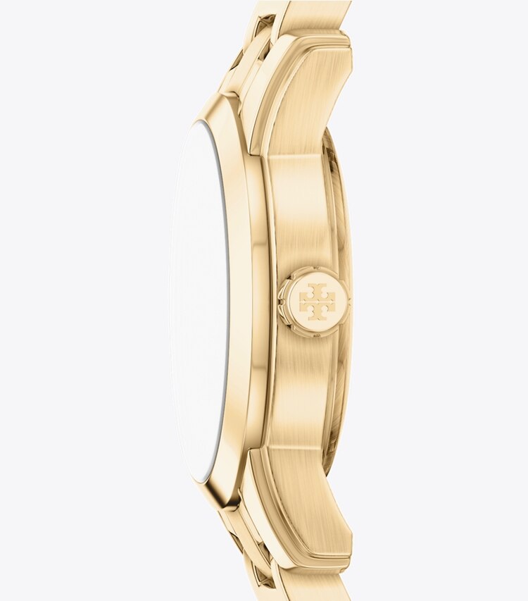 Tory Burch diseñador relojes con correa Reloj Miller pequeño en BLUE/PALE GOLD lateral