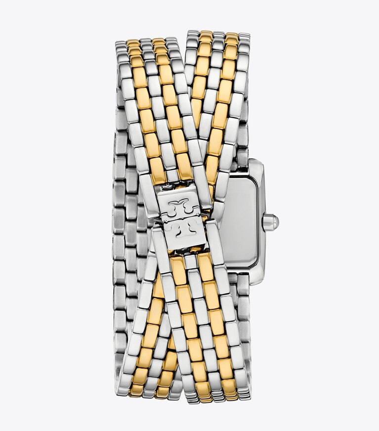 Tory Burch diseñador relojes con correa Reloj Mini Eleanor con malla doble en IVORY/TWO-TONE volver