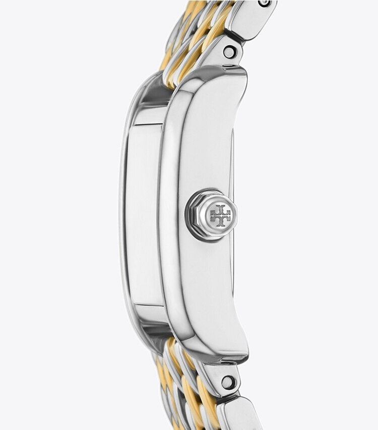 Tory Burch diseñador relojes con correa Reloj Mini Eleanor con malla doble en IVORY/TWO-TONE lateral