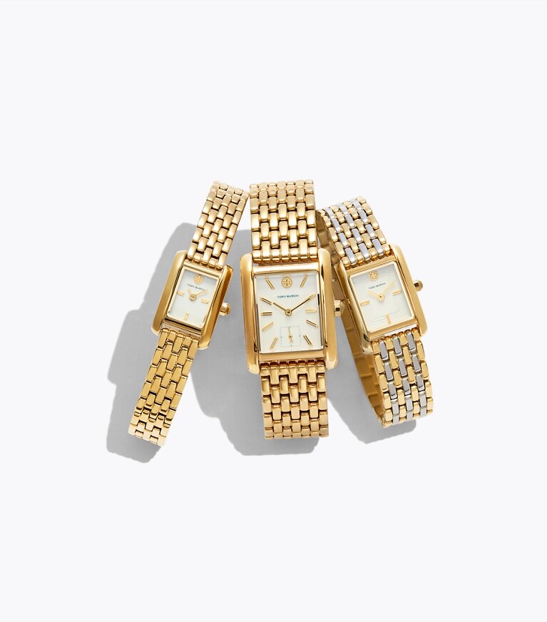 Tory Burch diseñador relojes con correa Reloj Mini Eleanor en IVORY/GOLD editorial