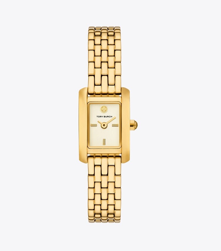 Tory Burch diseñador relojes con correa Reloj Mini Eleanor en IVORY/GOLD frente