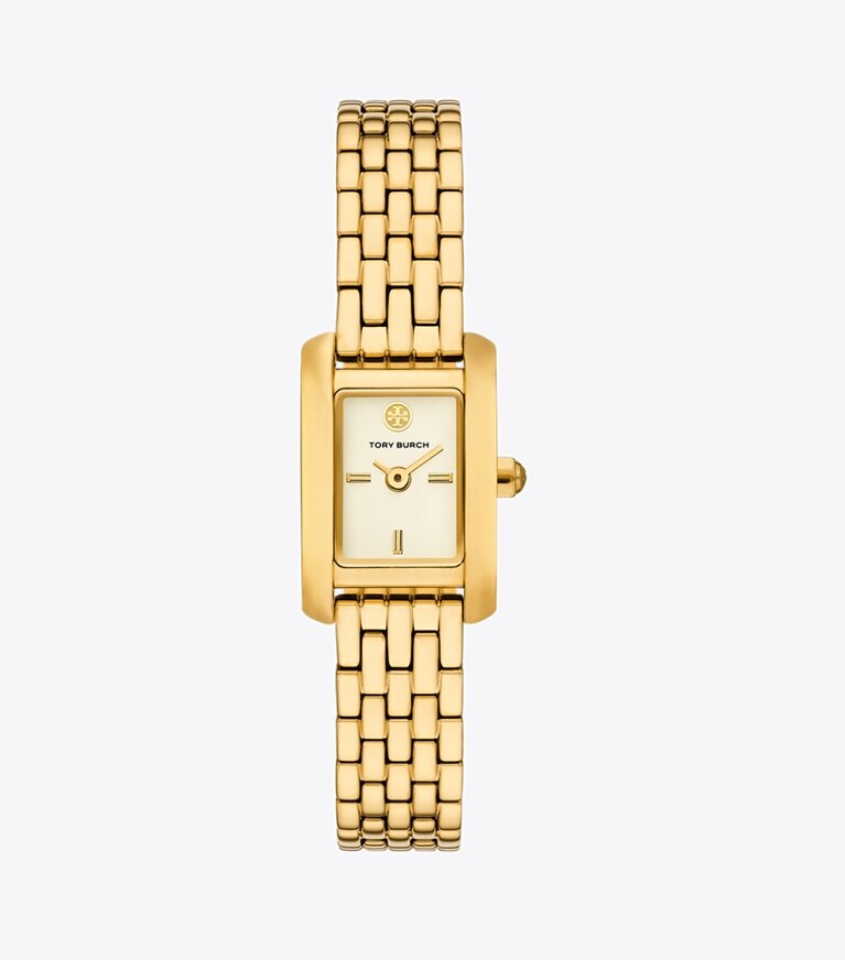 Tory Burch diseñador relojes con correa Reloj Mini Eleanor en IVORY/GOLD frente