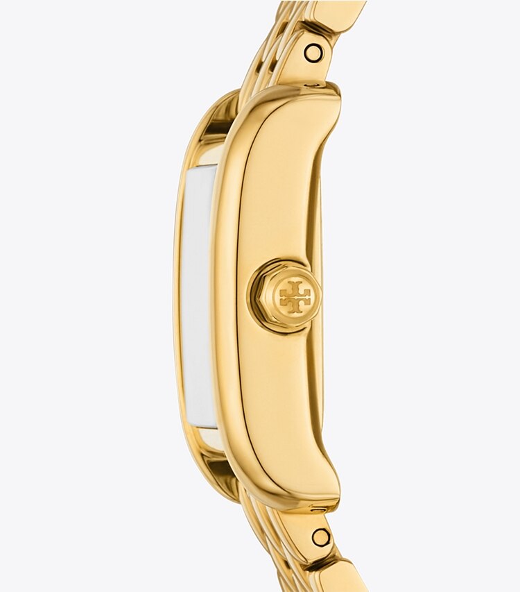 Tory Burch diseñador relojes con correa Reloj Mini Eleanor en IVORY/GOLD lateral