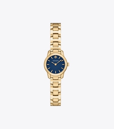 Tory Burch diseñador relojes con correa Reloj mini Miller en NAVY/PALE GOLD frente