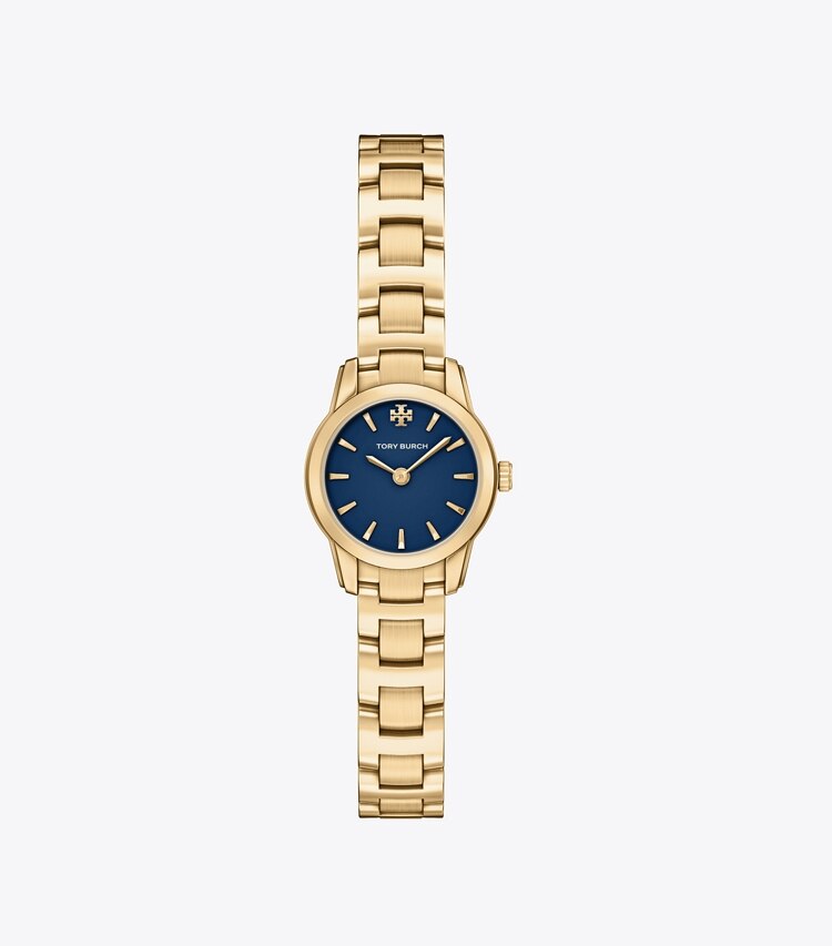 Tory Burch diseñador relojes con correa Reloj mini Miller en NAVY/PALE GOLD frente