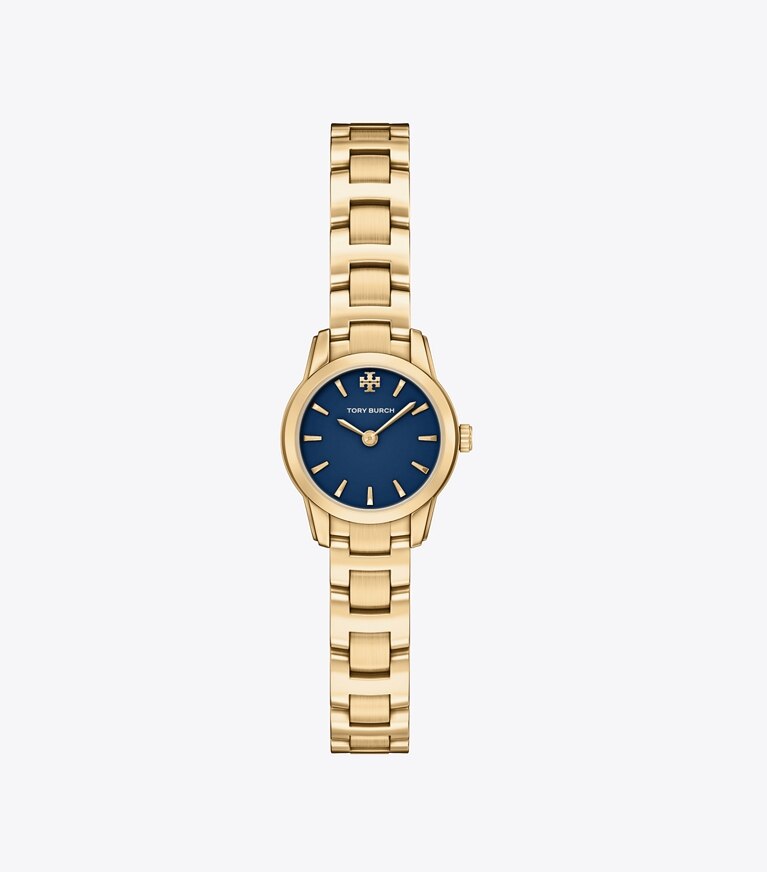Tory Burch diseñador relojes con correa Reloj mini Miller en NAVY/PALE GOLD frente