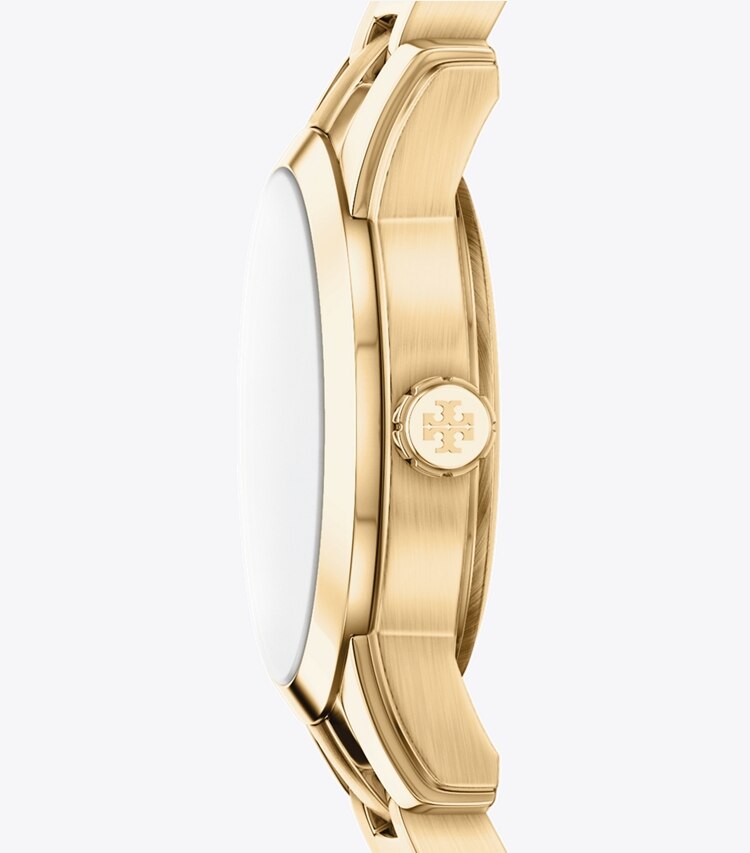 Tory Burch diseñador relojes con correa Reloj mini Miller en NAVY/PALE GOLD lateral
