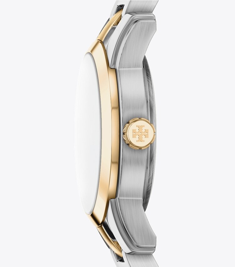 Tory Burch diseñador relojes con correa Reloj mini Miller en MOP/TWO-TONE lateral